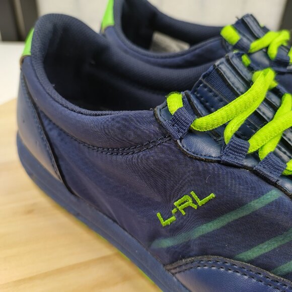 Ralph Lauren Falon Blue & Green Leather Mesh Casual Sneakers Woman US 9.5B - Picture 3 of 13